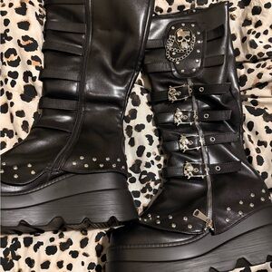 Black Studded Combat Boots